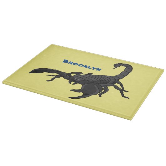 黒い飢えたサソリの漫画イラストレーション カッティングボード (角)