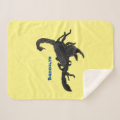 黒い飢えたサソリの漫画イラストレーション シェルパブランケット (正面(横))