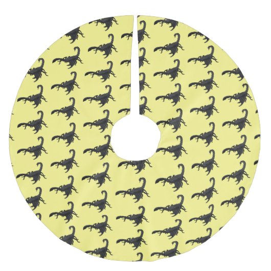 黒い飢えたサソリの漫画イラストレーション ブラッシュドポリエステルツリースカート (正面)