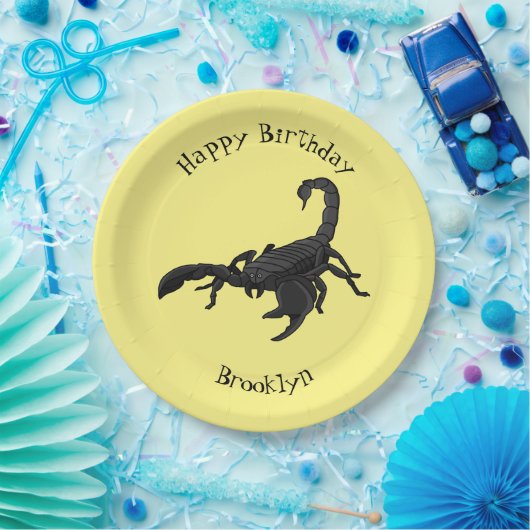 黒い飢えたサソリの漫画イラストレーション ペーパープレート (パーティー)