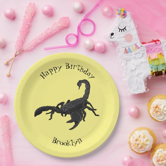 黒い飢えたサソリの漫画イラストレーション ペーパープレート (パーティー)