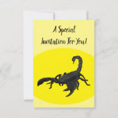 黒い飢えたサソリの漫画イラストレーション 招待状 (裏面)