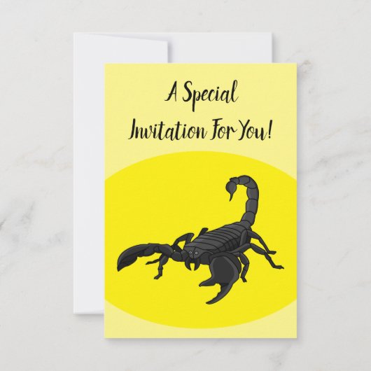 黒い飢えたサソリの漫画イラストレーション 招待状 (裏面)