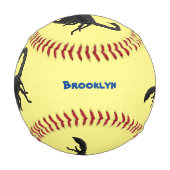 黒い飢えたサソリの漫画イラストレーション 野球ボール (裏面)