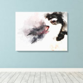 黒い首のスティルトの水色 キャンバスプリント (インサイチュ (ウッドフロア))