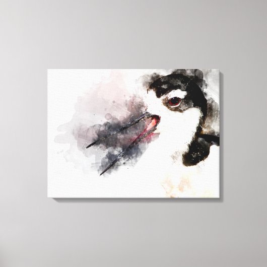 黒い首のスティルトの水色 キャンバスプリント (正面)