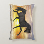 黒い馬のアクセントの枕16" x12 " アクセントクッション (正面(垂直))