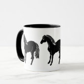 黒い馬のマグの飲み物用品 マグカップ (正面左)