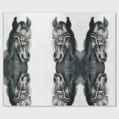 黒い馬の包装紙 ラッピングペーパー (フラット)