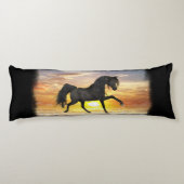 黒い馬の抱き枕20" x 54"、カスタマイズ ボディピロー (裏面)