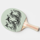 黒い馬の頭が緑 卓球ラケット (横)