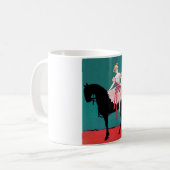 黒い馬を持つヴィンテージのサーカスの芸人 コーヒーマグカップ (正面左)