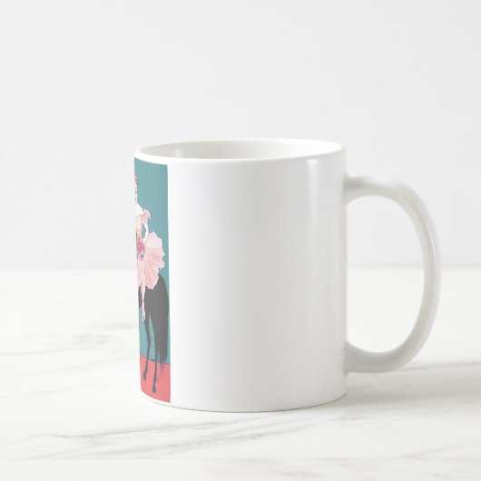 黒い馬を持つヴィンテージのサーカスの芸人 コーヒーマグカップ (右)