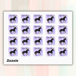 黒い馬オン薄紫 – モノグラム | スクエアシール