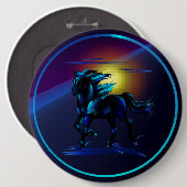 黒い馬ボタン 缶バッジ (正面&裏面)