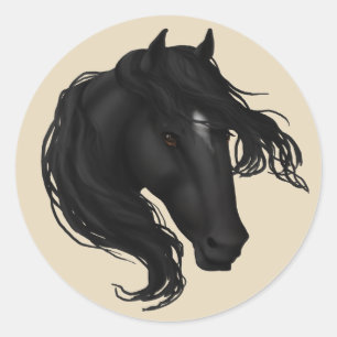 黒い馬頭部 ラウンドシール