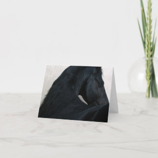 黒い馬- Friesianのメッセージカード カード