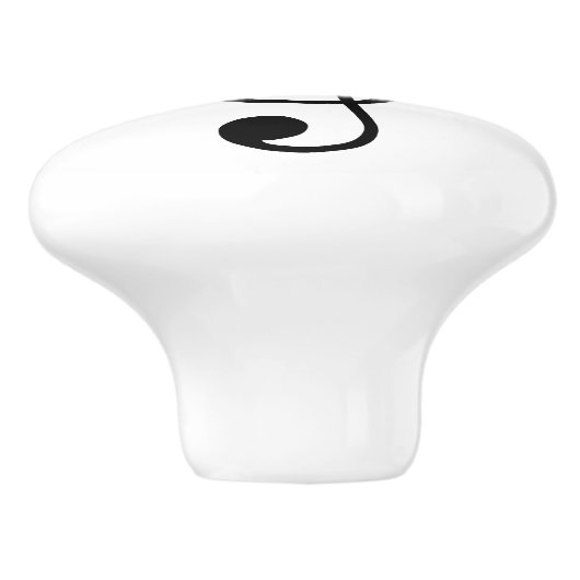 黒い高音クレフ、 音符記号の音楽シンボル表記 セラミックノブ (側面)