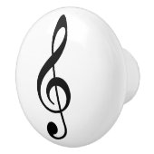 黒い高音クレフ、 音符記号の音楽シンボル表記 セラミックノブ (右)