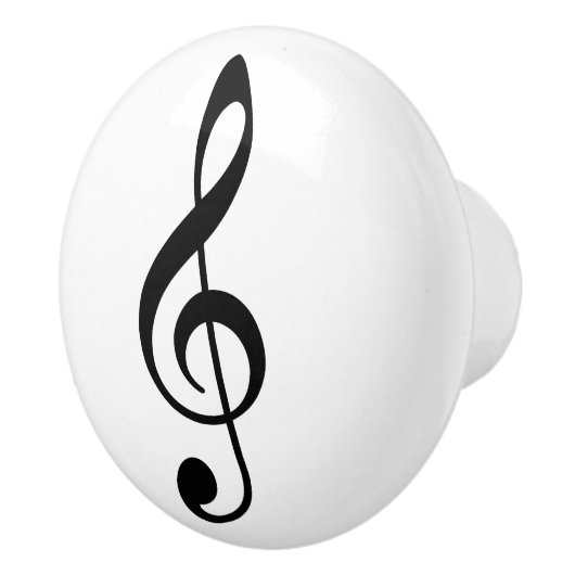 黒い高音クレフ、 音符記号の音楽シンボル表記 セラミックノブ (右)