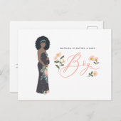 黒い髪の母は男の子の赤ちゃんシャワーの人になる ポストカード (正面/裏面)