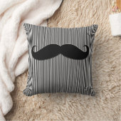 黒い髭およびストライプのおもしろいな装飾用クッション クッション (ブランケット)