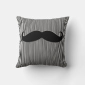 黒い髭およびストライプのおもしろいな装飾用クッション クッション (裏面)
