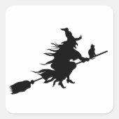 黒い魔女ハロウィーン スクエアシール (正面)