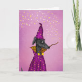 黒い魔法使い犬ハロウィーンカード カード (正面)