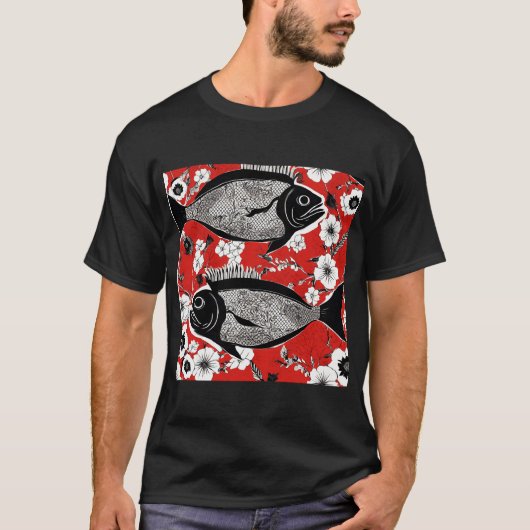 黒い魚 Tシャツ (正面)
