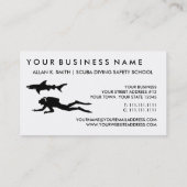 黒い鮫のエレガントなスキューバダイビング/ボートのチャーター 名刺 (裏面)
