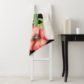 「黒い鮮やかキャンバスに水彩の野草 シェルパブランケット (インサイチュ)