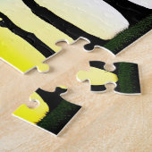 黒い鮮やかシルエットの木に虹の空 ジグソーパズル (側面)