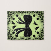 黒い鳥が緑色のジグソーレージーユパズル全員 ジグソーパズル (横)