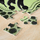 黒い鳥が緑色のジグソーレージーユパズル全員 ジグソーパズル (側面)