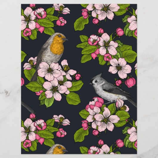 黒い鳥と花 (正面)