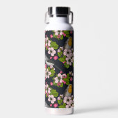 黒い鳥と花 ウォーターボトル (正面)