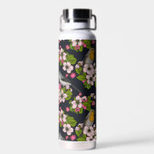 黒い鳥と花 ウォーターボトル (背面)