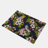 黒い鳥と花 ドアマット (アングル)