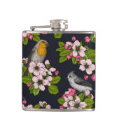 黒い鳥と花 フラスク (正面)