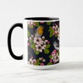 黒い鳥と花 マグカップ (左)