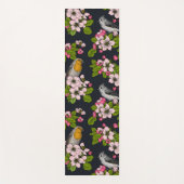 黒い鳥と花 ヨガマット (正面)