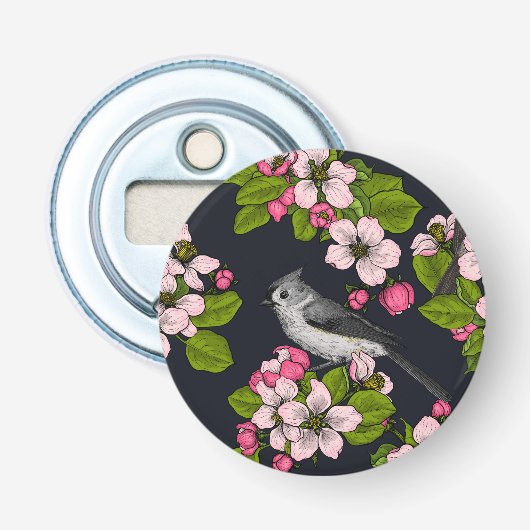 黒い鳥と花 栓抜き (正面)