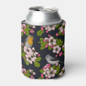 黒い鳥と花 缶クーラー (缶正面)