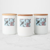 黒い鳥のさくらんぼツリーピンクの花 フードラベル (ボトル)