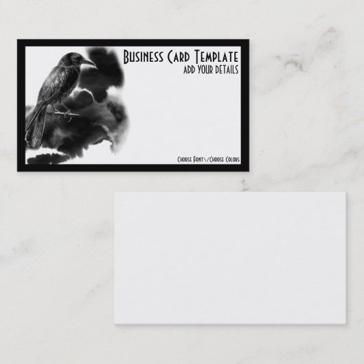 黒い鳥のロゴRaven名刺 名刺 (正面/裏面)