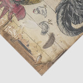 黒い鶏と雛の切り離 薄葉紙 (詳細)