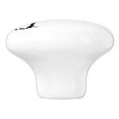 黒い鶏の曲がりシルエット セラミックノブ (側面)