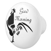 黒い鶏の曲がりシルエット セラミックノブ (右)