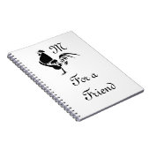 黒い鶏の曲がりシルエット ノートブック (右側)